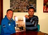 LAlcalde de lArbo, Joan Sans i el Regidor de Turisme i Promoci Econmica, Alfons Ribas, ens mostren el poster oficial de la Fira de Santa Llcia 2011