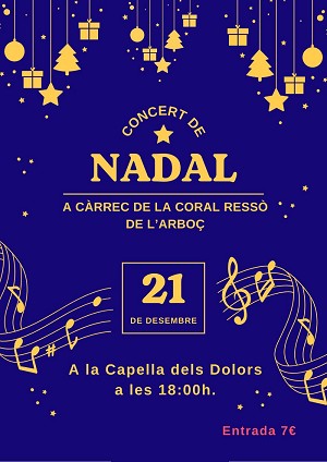 La Coral Ress� de l�Arbo� ofereix el tradicional Concert de Nadal aquest diumenge 21 de desembre