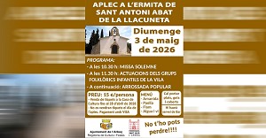 L�Arbo� celebrar� l�Aplec de Sant Antoni Abat de la Llacuneta el diumenge 3 de maig 