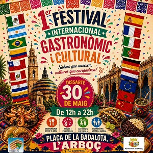 L�Arbo� celebrar� el 1r Festival Internacional Gastron�mic i Cultural aquest dissabte 30 de maig a la pla�a de la Badalota