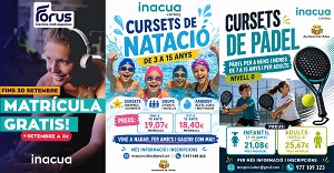 Inacua l´Arboç activa una promoció especial de setembre i amplia la seva oferta d´activitats esportives Inacua l´Arboç activa una promoció especial de setembre i amplia la seva oferta d´activitats esportives